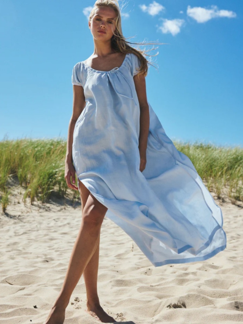 Louise New York Frances Linen Powder Blue Medium